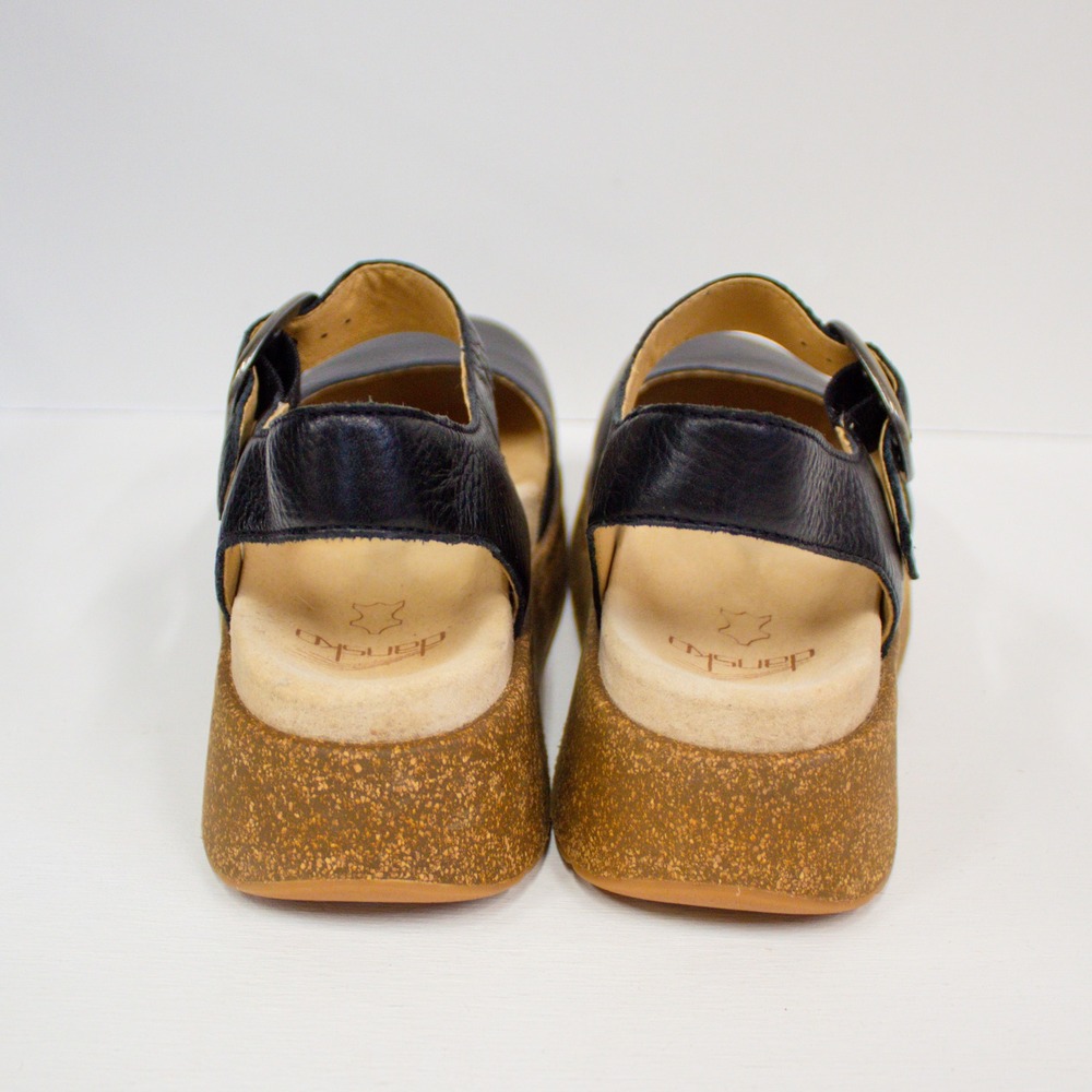🆕Dansko Brynlee Black Waxy Milled Leather Clog Sandals 39 EU/ 8.5-9 US - Picture 7 of 12